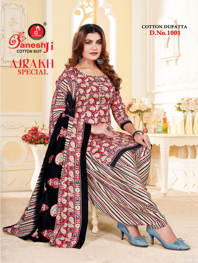 Ajrakh Special Vol 1 By Ganeshji Cotton Printed Dress Material Wholesale Price